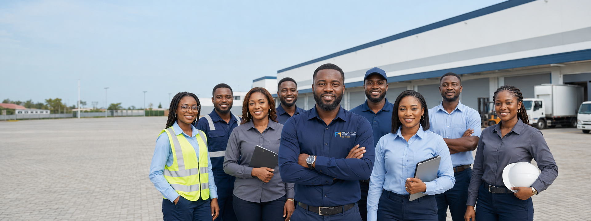 Fitzgerald Meelk operations and administrative team at a logistics facility