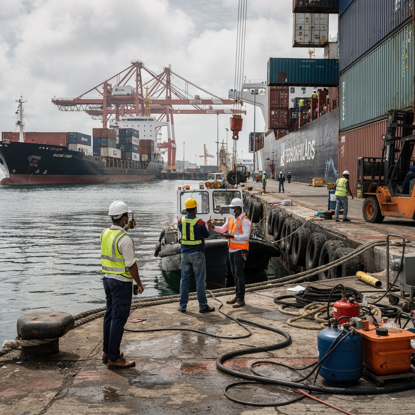 Tugboat providing marine support coordinated by Fitzgerald Meelk Limited