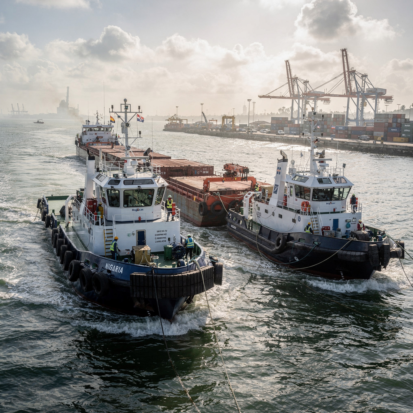 Vessels operating on the waterway as part of a marine support assignment