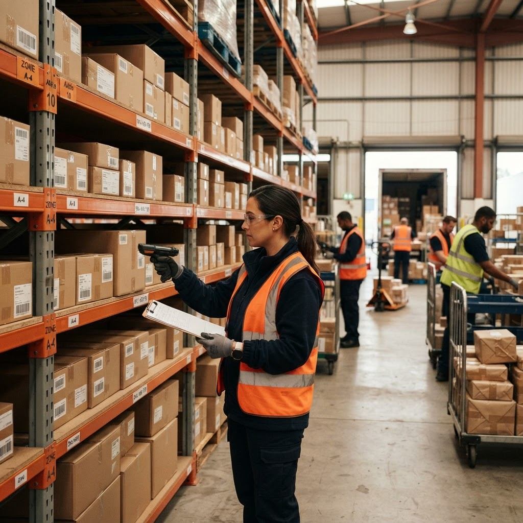Order preparation and inventory management inside a Fitzgerald Meelk Limited distribution facility
